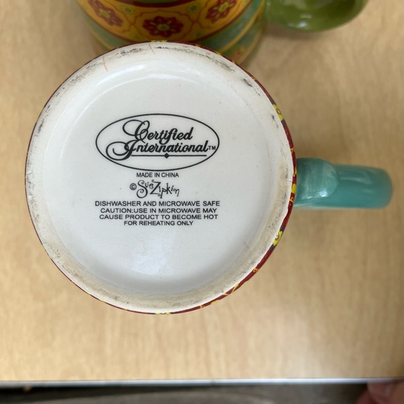 Certified International 2 Tunisian Sunset Multicolored Mugs By Sue Zipkin - Picture 5 of 12